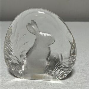 Vintage Full Lead Crystal Bunny Rabbit Paperweight Bavaria London